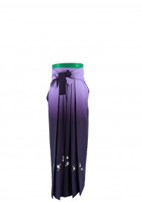卒業式袴単品レンタル[刺繍]藤色×濃紫ぼかしに桜刺繍[身長168-172cm]No.606